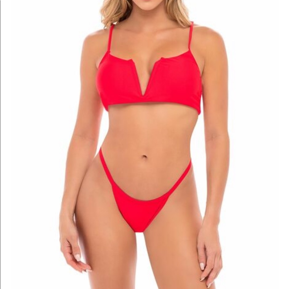 Red Tanga Bikini set